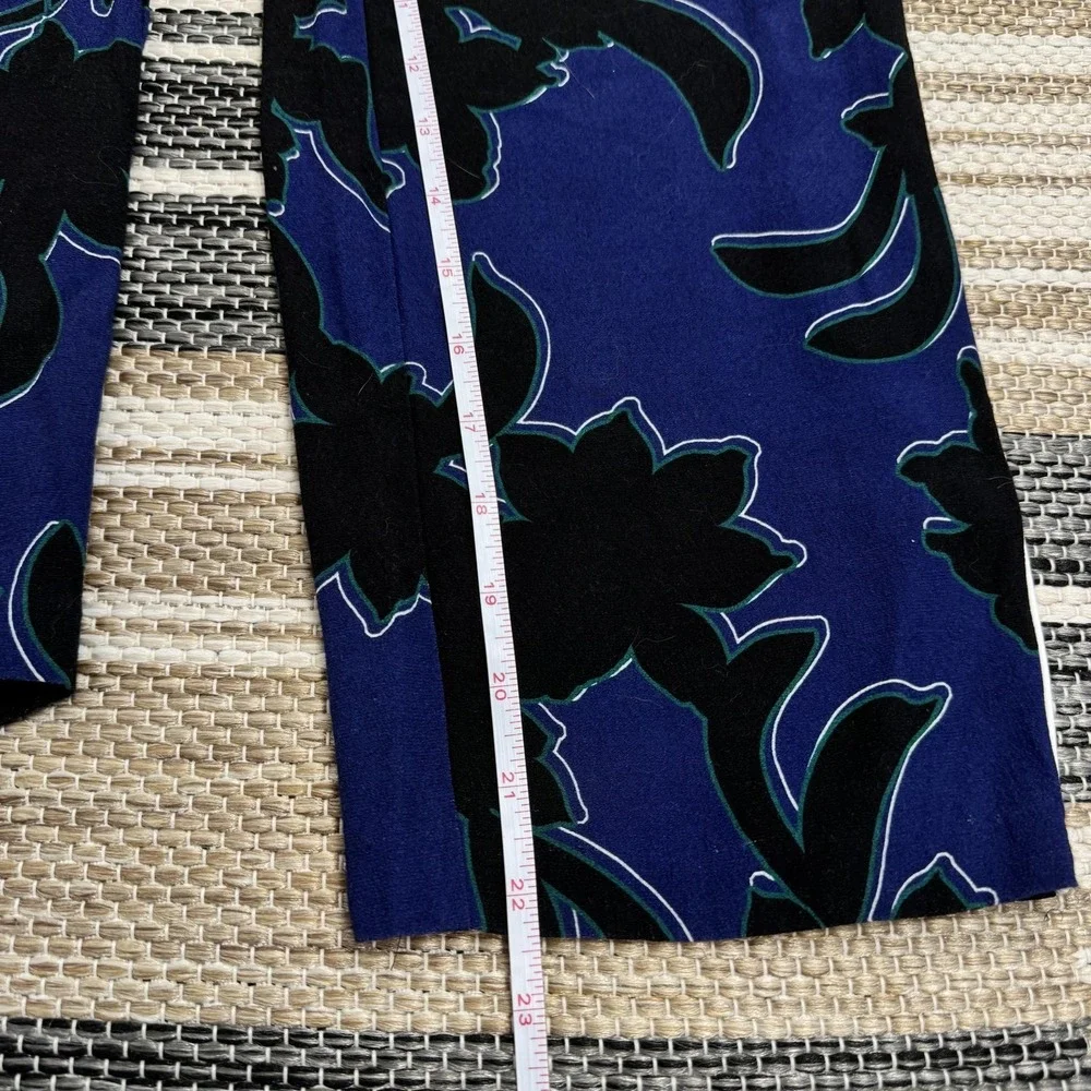 Parker‎ Pants Women's 10 Blue Floral Track Elastic Waist Drawstring Tapered